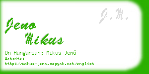 jeno mikus business card